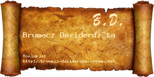 Brumecz Dezideráta névjegykártya